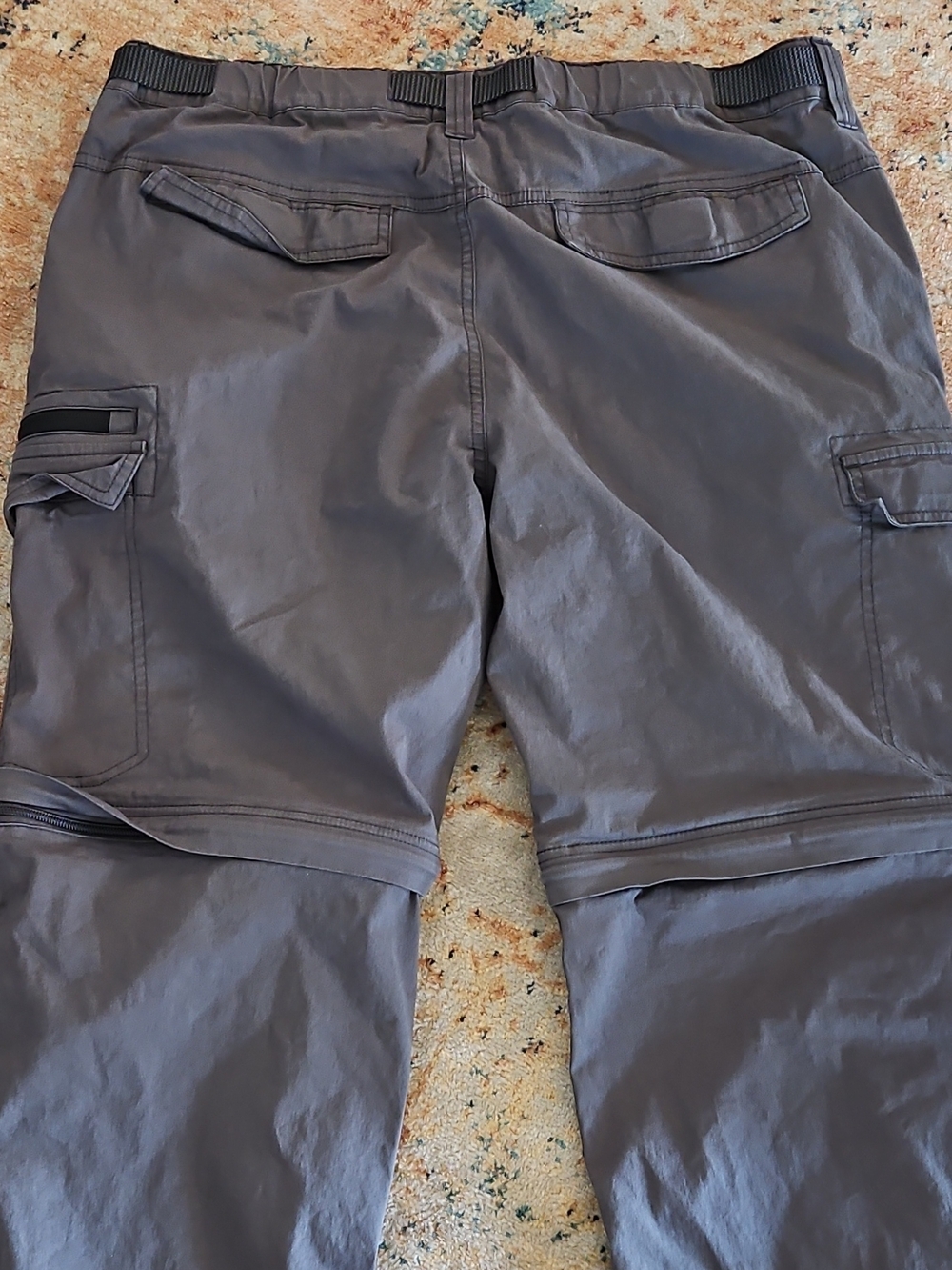 BC Clothing Co. Gray Convertible Zip-Off Hiking Pants w/ Belt Cotton XL x 32 - Picture 3 of 5